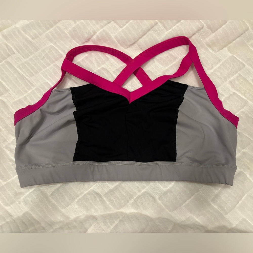 Torrid Pink and Black High-Impact Sports Bra with Crisscross Straps